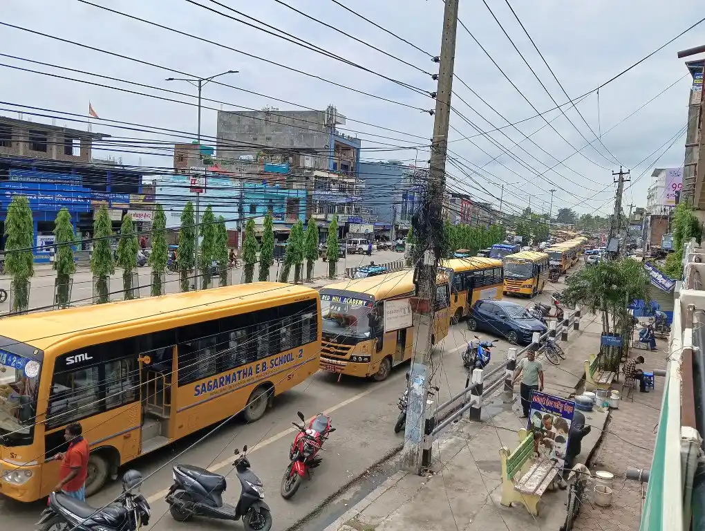शिक्षा विधेयक विरुद्ध नेपालगन्जमा प्याब्सनद्वारा स्कुल बस सडकमा उतारेर विरोध प्रदर्शन Image