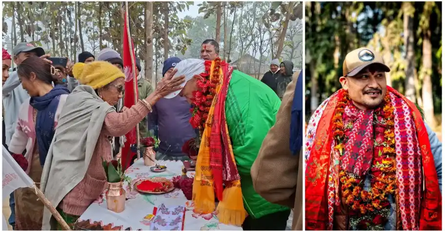 मतदाताको घरदैलोमा पुगेर आशीर्वाद लिदैँ सुमन मल्ल Image